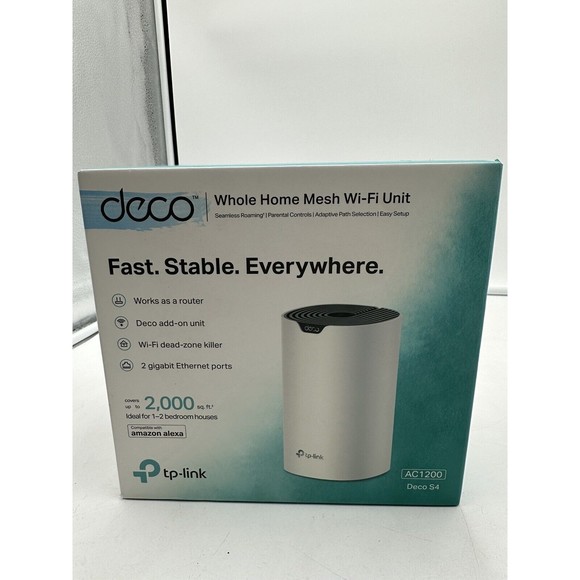 TP-Link Deco S4 Whole Home Mesh WiFi System Up to 2,000 Sq. ft. Coverage White - Picture 1 of 11